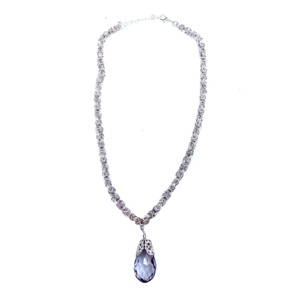 Twisted Wire Byzantine Necklace with Teardrop Pendant 1908